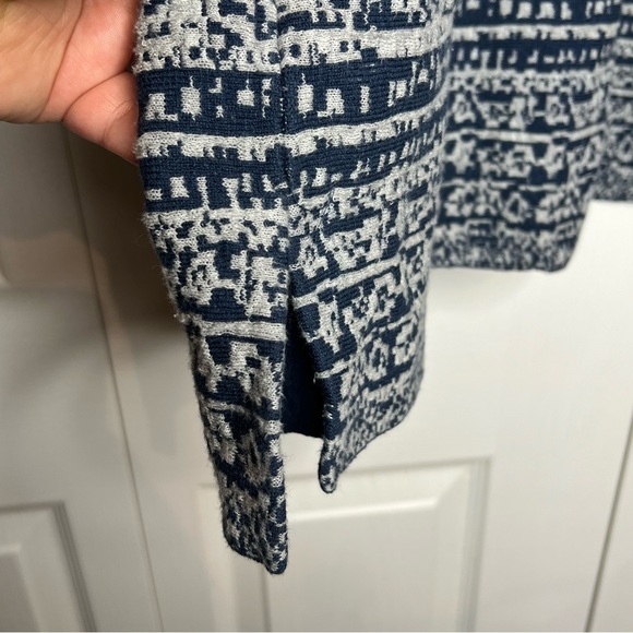 Pure Jill by J. Jill Open front Cardigan oversized large blue and white large - Picture 6 of 9